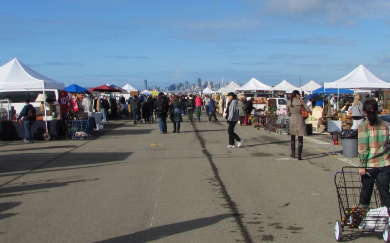 Antiques Faire - looking west toward San Francisco. Antiques Faire