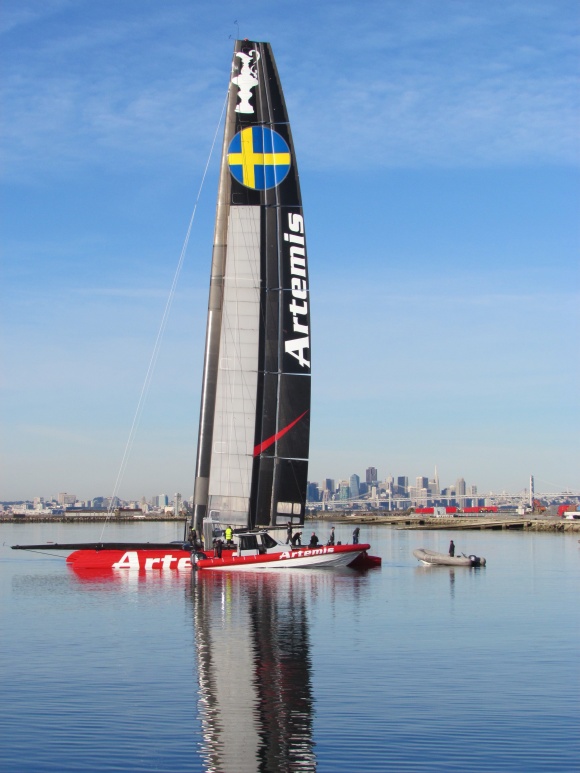 Artemis Racing yacht at Seaplane Lagoon