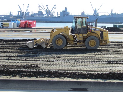 Dredge sediment drying and scanning area