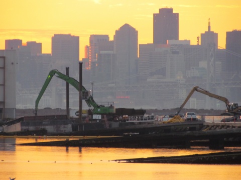 Moving dredge sediment at Seaplane Lagoon